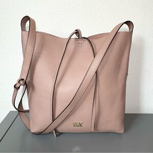 Michael Kors Blush Baby Pink Leather Messenger Tote Crossbody Bag